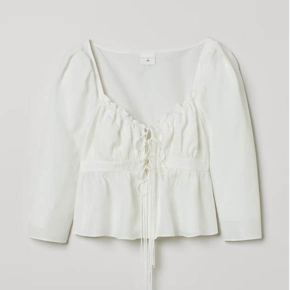 H&M | x Brock Collection White Lyocell Blend Blouse - Picture 1 of 11